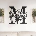 AJD Designs Inc Custom Metal Name Sign - Split Letter Name Sign - Personalized Last Name Sign - Metal Family Name Sign - Door Hanger - Outdoor Metal