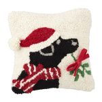 Mud Pie Dog Hooked Pillow, Black