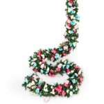 Miracliy 8 Pcs 66 ft Flower Garland Fake Rose Vine Artificial Flower Hanging Rose Ivy Home Hotel Office Wedding Party Garden Craft Art dcor (Pink+Blu