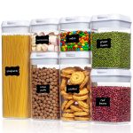 Vtopmart Airtight Food Storage Containers, 7 Pieces BPA Free Plastic Cereal with Easy for
