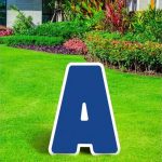 Blue Letter (A) Corrugated Plastic Yard Sign, 24in Birthday Party