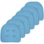 U-Shaped Memory Foam No Slip Back 17 x 16 Chair Pad 6 Pack Turquiose