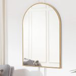 Home Decorators Collection Medium Arched Gold Classic Accent Mirror (35 in. H x 24 in. W)