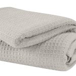 Glamburg 100% Cotton Thermal Blanket, Breathable Bed Blanket Twin size, Soft Waffle Blanket, Twin Blanket, All Season Cotton Blanket, Light Grey