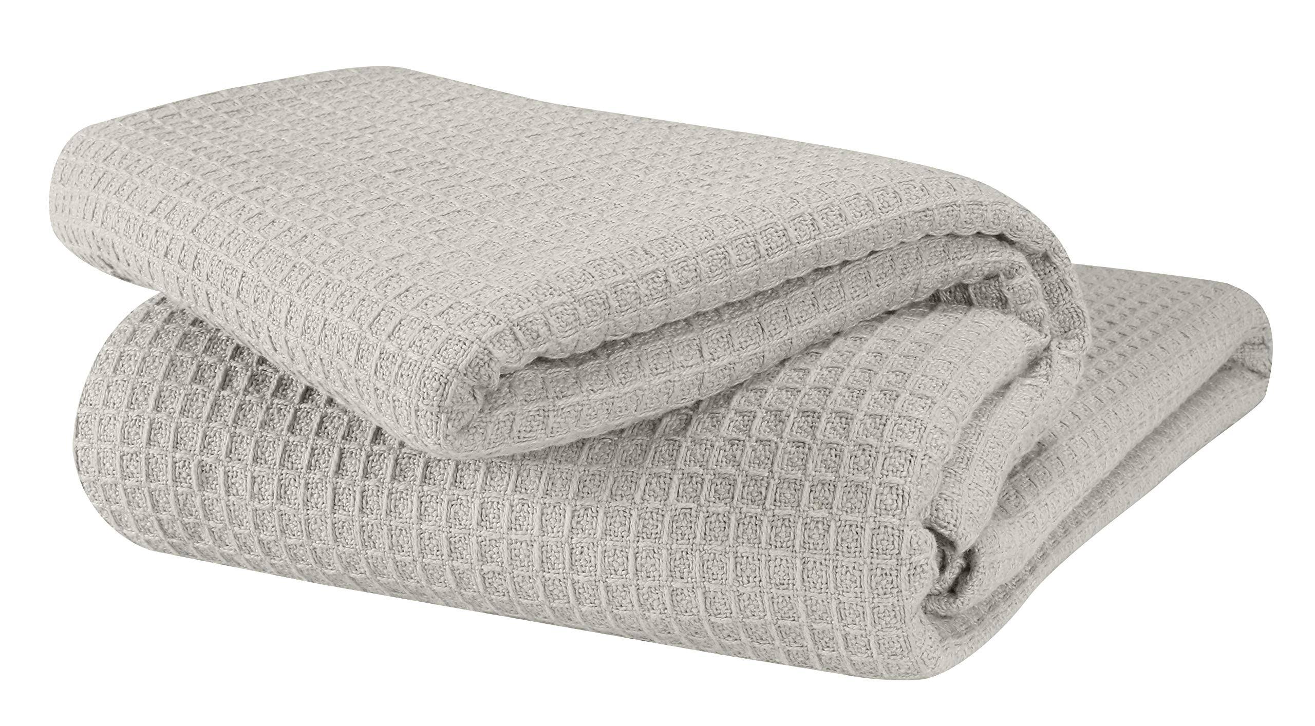 d68f250ca23ed7cc31a45dafc5844dda8ab3a5f6fb1600bc22af4d0dd753de5e.jpg Glamburg 100% Cotton Thermal Blanket, Breathable Bed Blanket Twin size, Soft Waffle Blanket, Twin Blanket, All Season Cotton Blanket, Light Grey - Image 1
