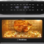 Beelicious? 32QT Extra Large Air Fryer Toaster Ovens Pro, with Rotisserie and Dehydrator, Smart Digital Toaster Oven Air Fryer Combo, Digital Countertop Convection Oven, 6 Accessories, 1800w, Black