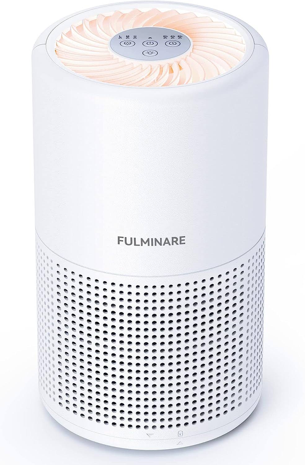 d6dc516ee17a7720215c8644f14c97cbcb8229da5aed23df9b4776c6ded59b15.jpg Air Purifiers for Bedroom, FULMINARE H13 True HEPA Air Filter, Quiet Air Cleaner with Night Light,Portable Small Air Purifier for Home, Office, Living - Image 1