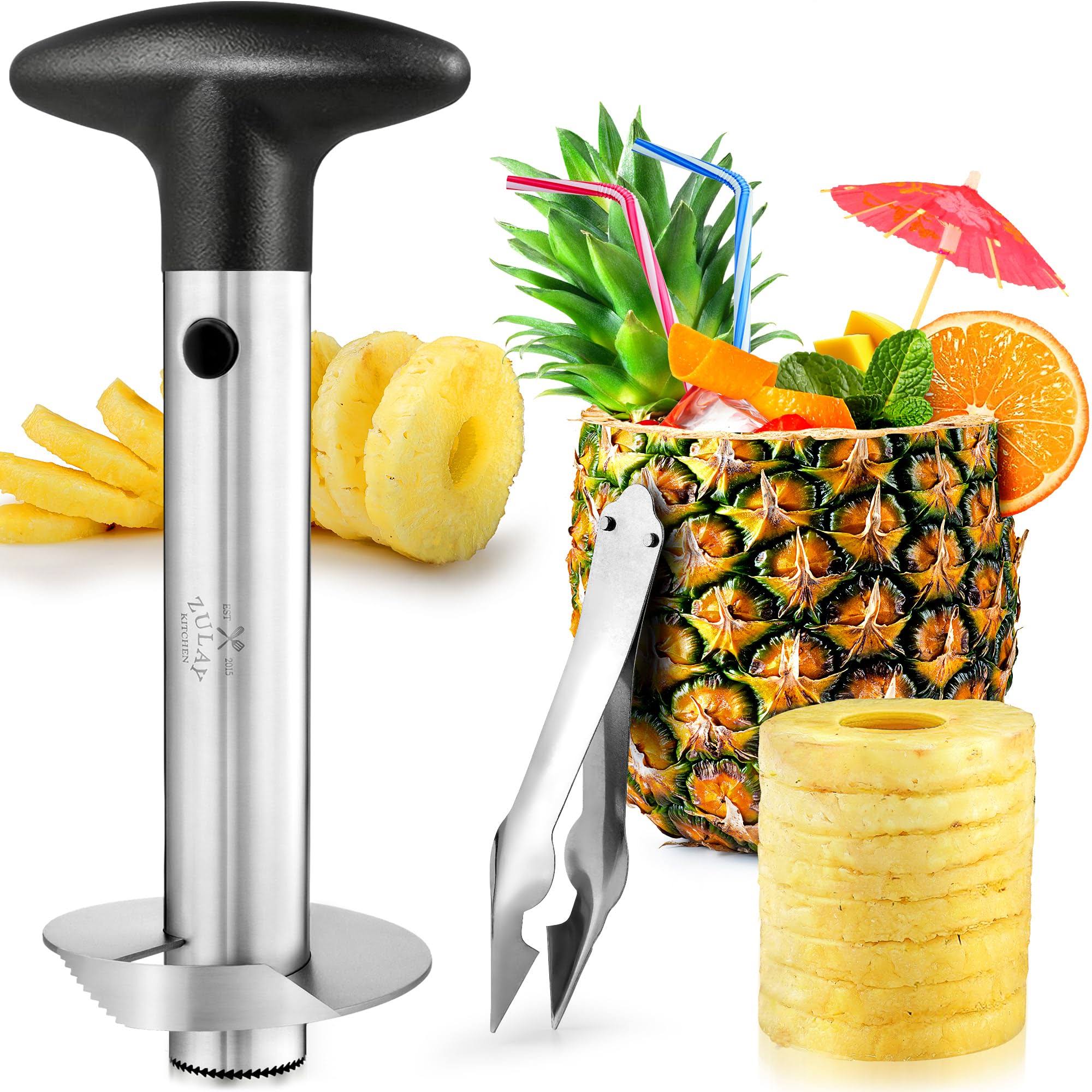 d6e06356cea0c66217f6f0888d68488b218f1d9af99c503f84504c955e616b32.jpg Zulay Kitchen Pineapple Corer & Slicer - Black - Image 1