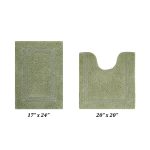Better Trends Lux Collection Sage 17 in. x 24 in. and 20 in. x 20 in. 100% Cotton 2-Piece Bath Rug Set, Green