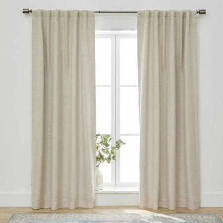 d74040a33f03732cada9d17ba77ee3f059dee652f706a7ce9176858d50e1e5f9.jpg Better Homes & Gardens Blackout Linen Blend Curtain Rod Pocket Back Tab Panel, 50 inch x 84 inch, Papryus Beige - Image 1