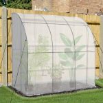 Outsunny 7' x 4' x 7' Outdoor Walk-In Greenhouse, Plant Nursery with Roll-Up Door, and PE Cover, White