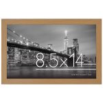 Americanflat 8.5x14 Picture Frame in Dark Oak - Engineered Wood with Shatter Resistant Glass - Horizontal and Vertical Formats for Wall