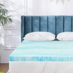 Gel Memory Foam Mattress Topper, King size, 2 inch, for Pressure Relief, Blue