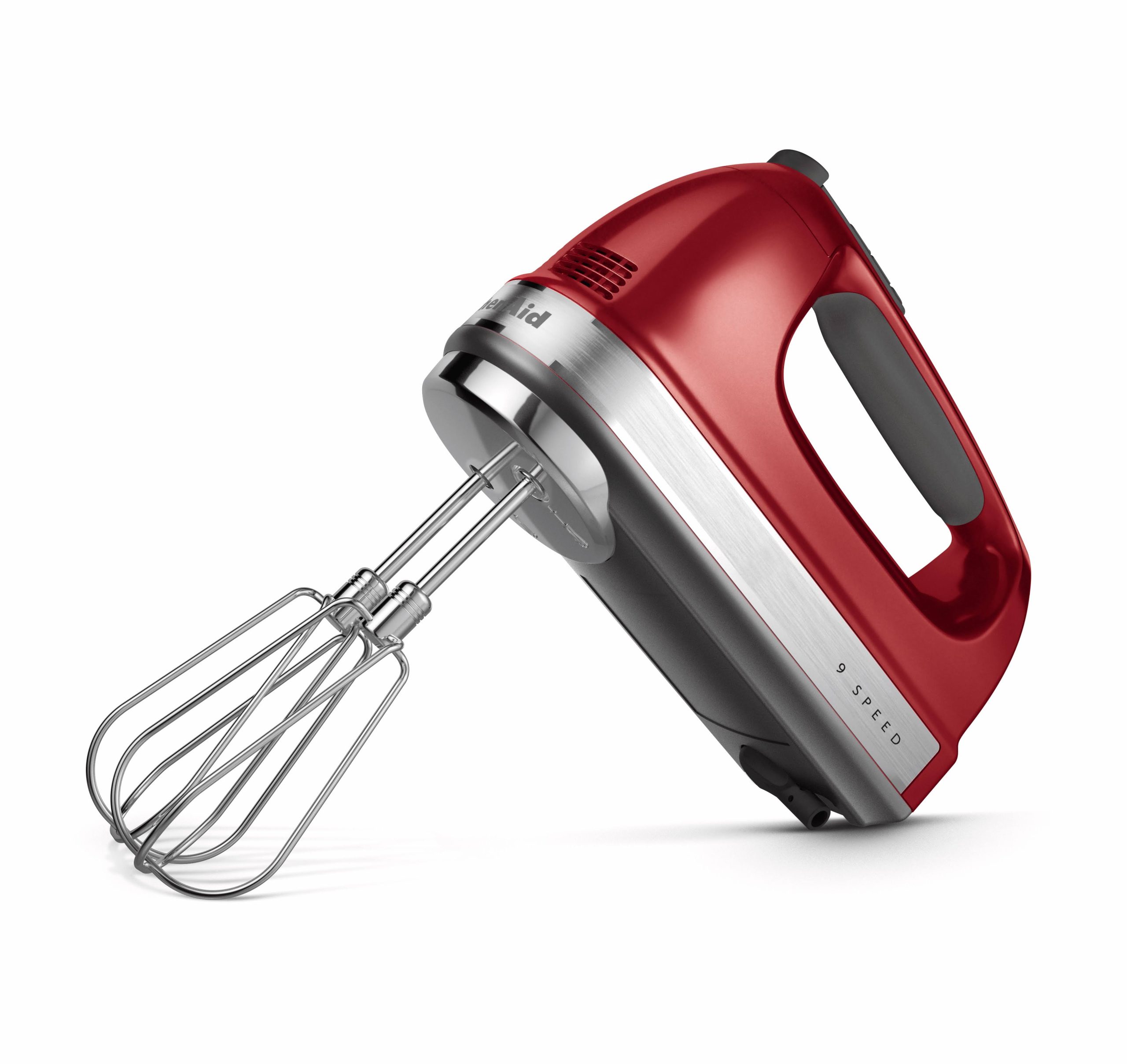 d76368daebd4e9bde6290bf58699874e2e236aed540e509b0656e7817ee1d26a.jpg KitchenAid KHM926 9-Speed Hand Mixer - Candy Apple Red - Image 1
