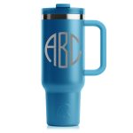 RTIC 40 oz Road Trip Tumbler Double-Walled Insulated Stainless Steel Portable Travel Coffee Mug Cup with Lid, Handle and Straw, Storm