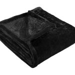 Superior Soft, Warm and Breathable Fleece Throw Blanket, Black,  50 x 60