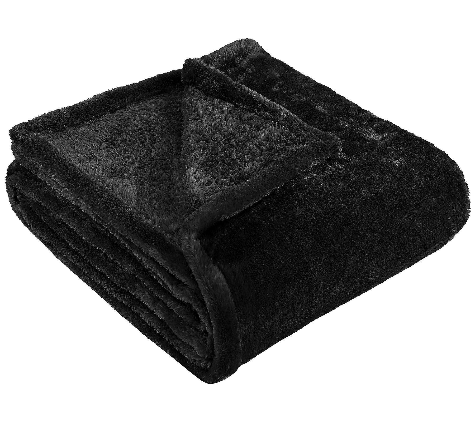 d76b9f8182c4433d090b833f947e977bd7c3b1833f0aad7eb6a191e53768ee59.jpg Superior Soft, Warm and Breathable Fleece Throw Blanket, Black, 50 x 60 - Image 1