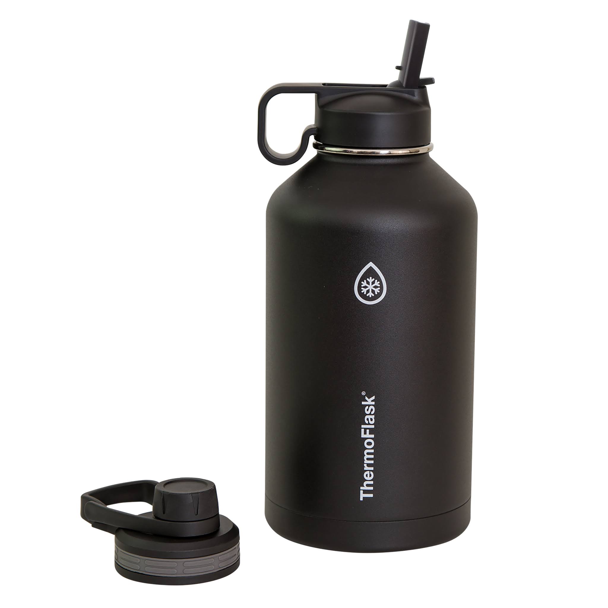 d78a059b4fec0faad97eb40821b17fa6ae1123c1f5cb0749e3c2b3edb64f7190.jpg Thermoflask Double Stainless Steel Insulated Water Bottle 64 oz Black - Image 1