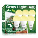 Wiyifada 6 Pack Grow Light Bulb Indoor Grow Light,A19 Full Spectrum Plan Light Bulb,E26 110V 9W Grow Bulb Replace Up to 100w, Plant Light Bulb for Indoor