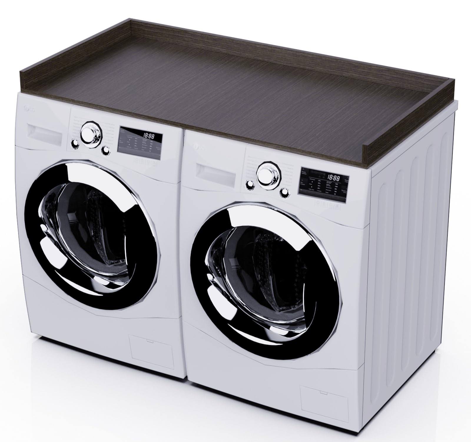 d8117df4be4f2d9f35113607d2c28feb007710fcbd6e6dd7e511b12bc1ba9173.jpg OfficeSimpli Washer Dryer Countertop, Laminate, Edge Rails, Made with Recycled Material, Easy Clean, Laundry Room Essentials and Decor, Washer Dryer - Image 1