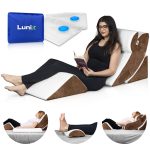 Lunix LX5 4pcs Orthopedic Bed Wedge Pillow Set, Post Surgery Memory Foam for Back, Neck and Leg Pain Relief, Sitting Pillow, Comfortable and Adjustabl