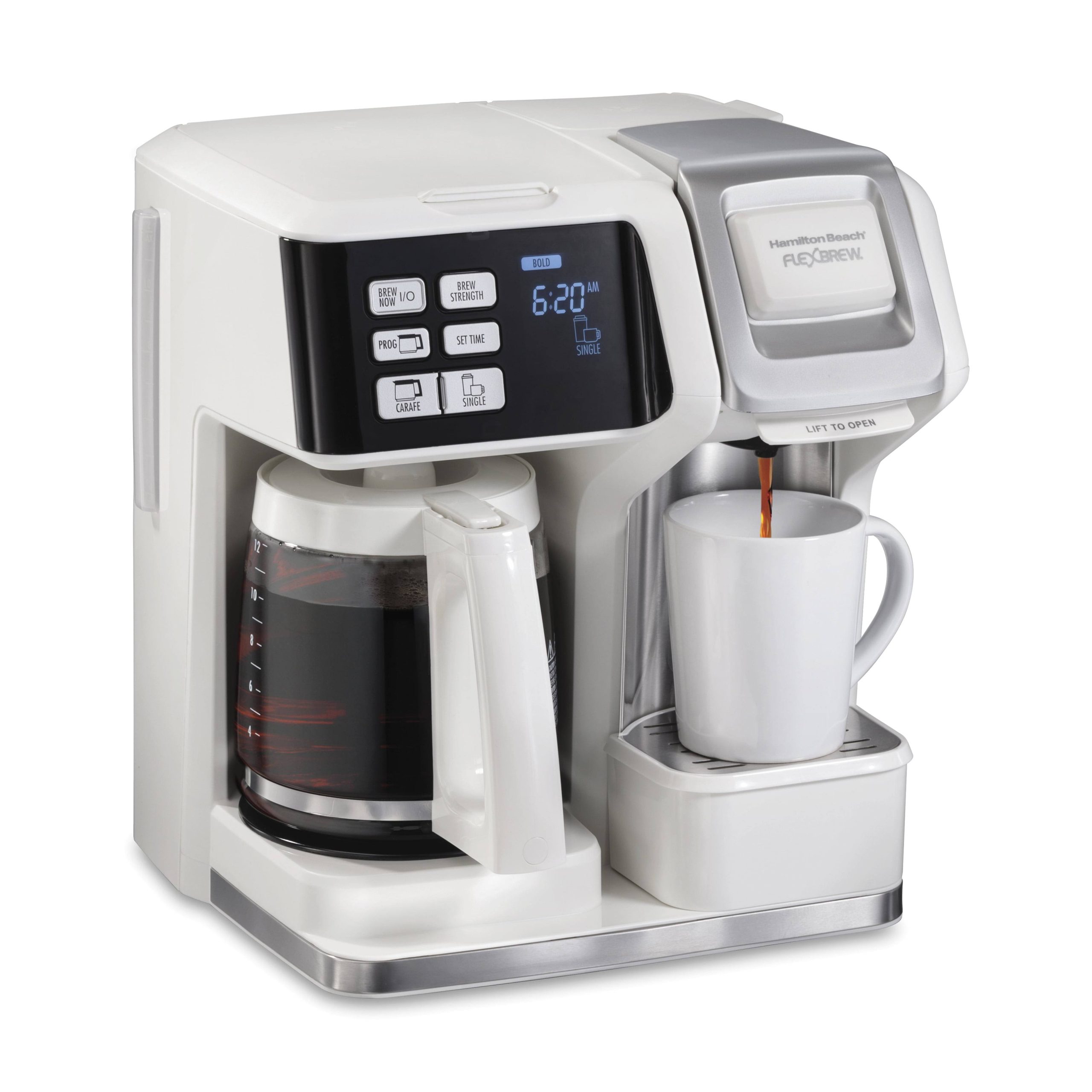 d8175dd45b0a244a41ea45beb5669f5d6b961db2820c3d4cb217b58a97688aba.jpg Hamilton Beach - FlexBrew 2-Way Coffee Maker (White) - Image 1