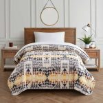 Pendleton Sherpa Fleece Blanket Twin, Arrow Point Gray