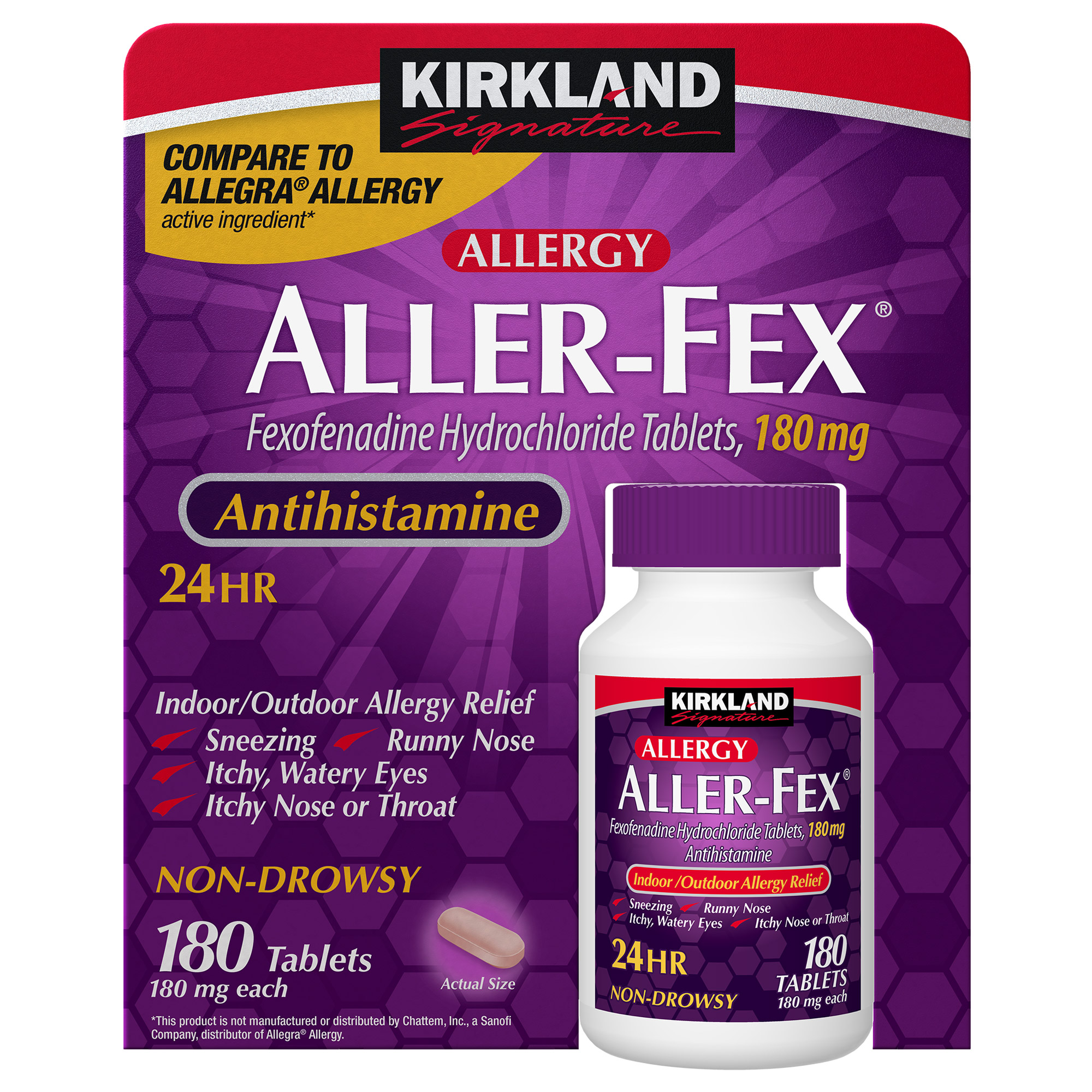 d82376de74202e8f2379c27e4cc1c7f182f86e41ac801d7d1eec89fbc7453713.jpg Kirkland Signature Aller - Fex Antihistamine 180 Mg., 180 Tablets - Image 1