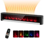 1400W Electric Baseboard Heater with Remote & 6 Adjustable Realistic 3D Flame, IPX4 Waterproof Convection Space Heater for Indoor Use