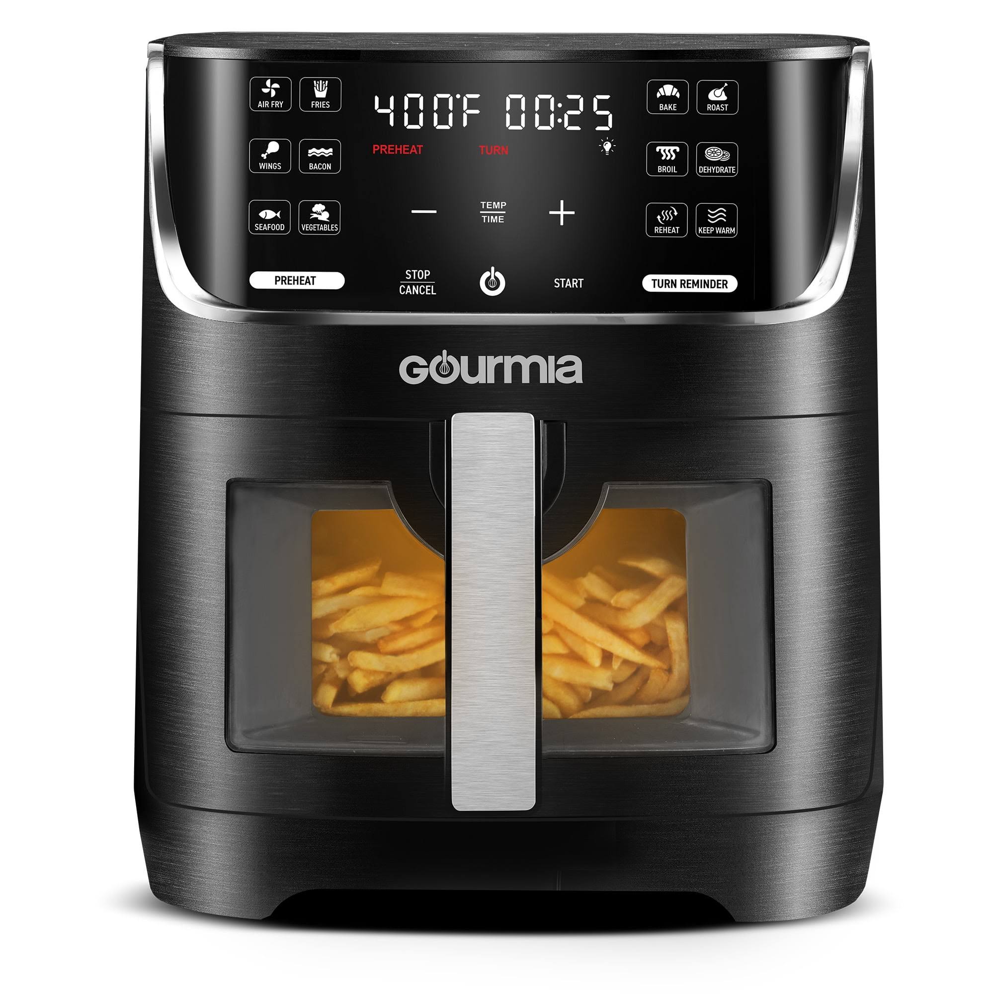 d85b2f42cbbc6f0b0cf168f355e1bd8b501d8b6a017008b555bb530f3f5da5a7.jpg Gourmia 8 qt Digital Window Air Fryer with 12 One-Touch Presets, GAF824, New - Image 1