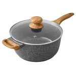 The Pioneer Woman Prairie Signature 4-Quart Cast Aluminum Sauce Pan, Charcoal Speckle, Size: 4 Quart
