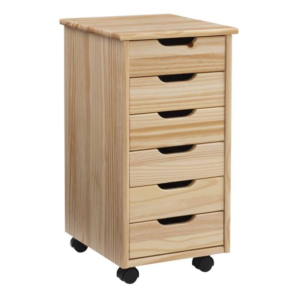 d86f832c21cbca8481dc2889fa8c3a2466e3c8c4fcbf91ebd5de9732008b60a0.jpg Linon Casimer 6-Drawer Rolling Home Office Storage Cart, Natural - Image 1