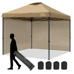 KAMPKEEPER 10x10 Pop Up Canopy Tent with Sidewalls