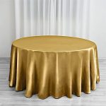 120" Satin Round Tablecloth Wedding Party Table Linens Gold