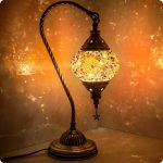Yarra-Decor Turkish Moroccan Lamp with Bronze Base 3 Color options Handmade Swan Neck Tiffany Mosaic Glass Bedside Lamps for at MechanicSurplus.com
