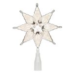 8 inch LED Christmas Tree Topper, Silver-Trim Star, Holiday Time