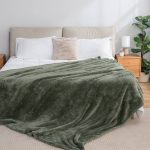 Berkshire Blanket Classic Extra-Fluffy Plush Blanket,Twin Size Bed Blanket,Soft Fuzzy Fluffy Long Hair Blanket for Couch Sofa Bed,Dark Sage Green