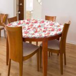 BrylaneHome 6 Foot Rectangle Stretch-Fit Table Cover - Pink