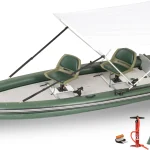 Sea Eagle FSK16 Inflatable Fishskiff 16 Frameless Fishing Boat - 2 Person Swivel Seat Canopy Package