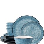 Noritake Colorkraft Essence 12 Piece Dinnerware Set, Service for 4 - Azurite