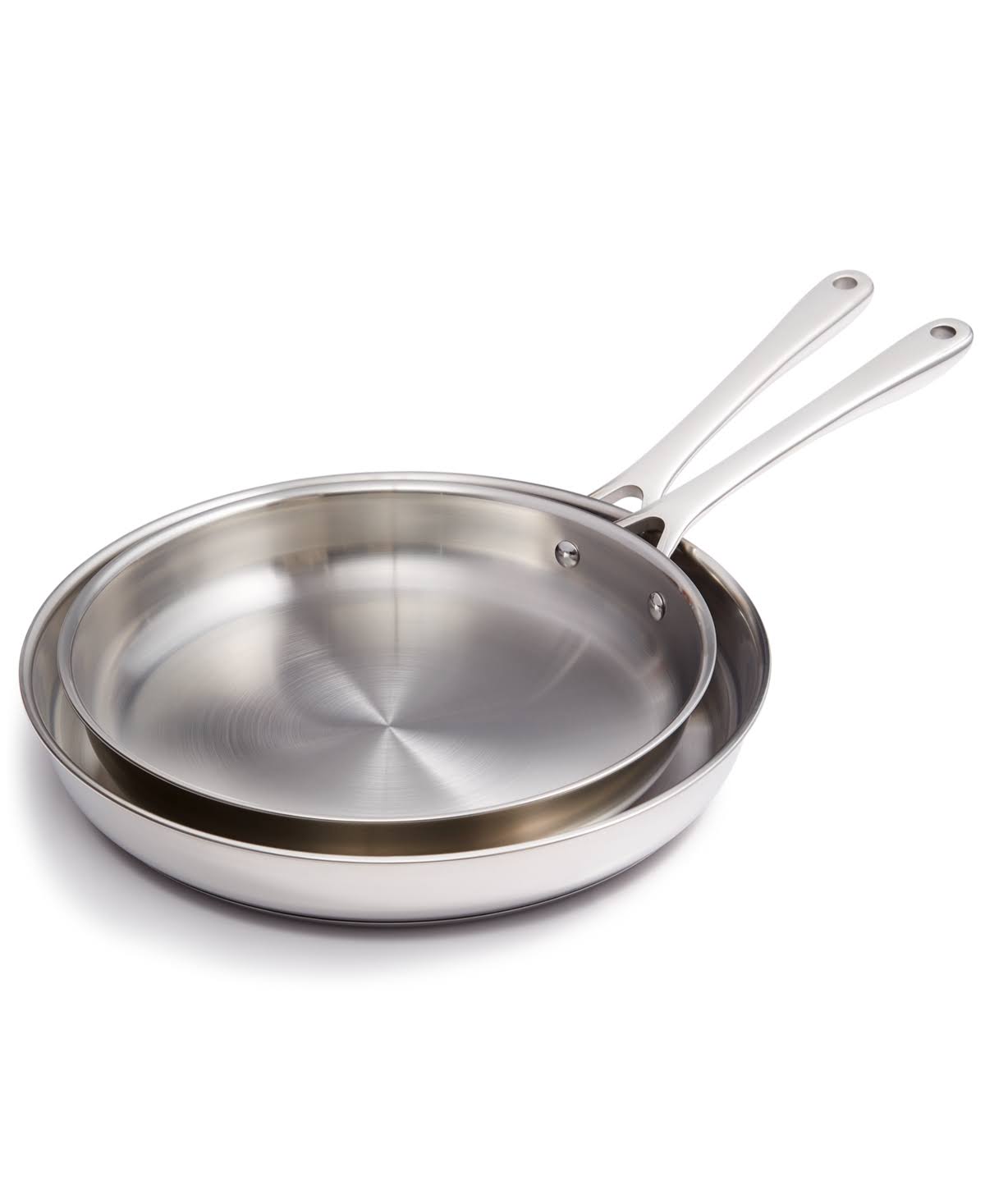d8ee91af1df191b8090376a631f94ec0254217b7358344eae3f3b19caacea6a9.jpg The Cellar Stainless Steel 10" & 12" Open Fry Pan, Set of 2, Created for Macy's - Image 1