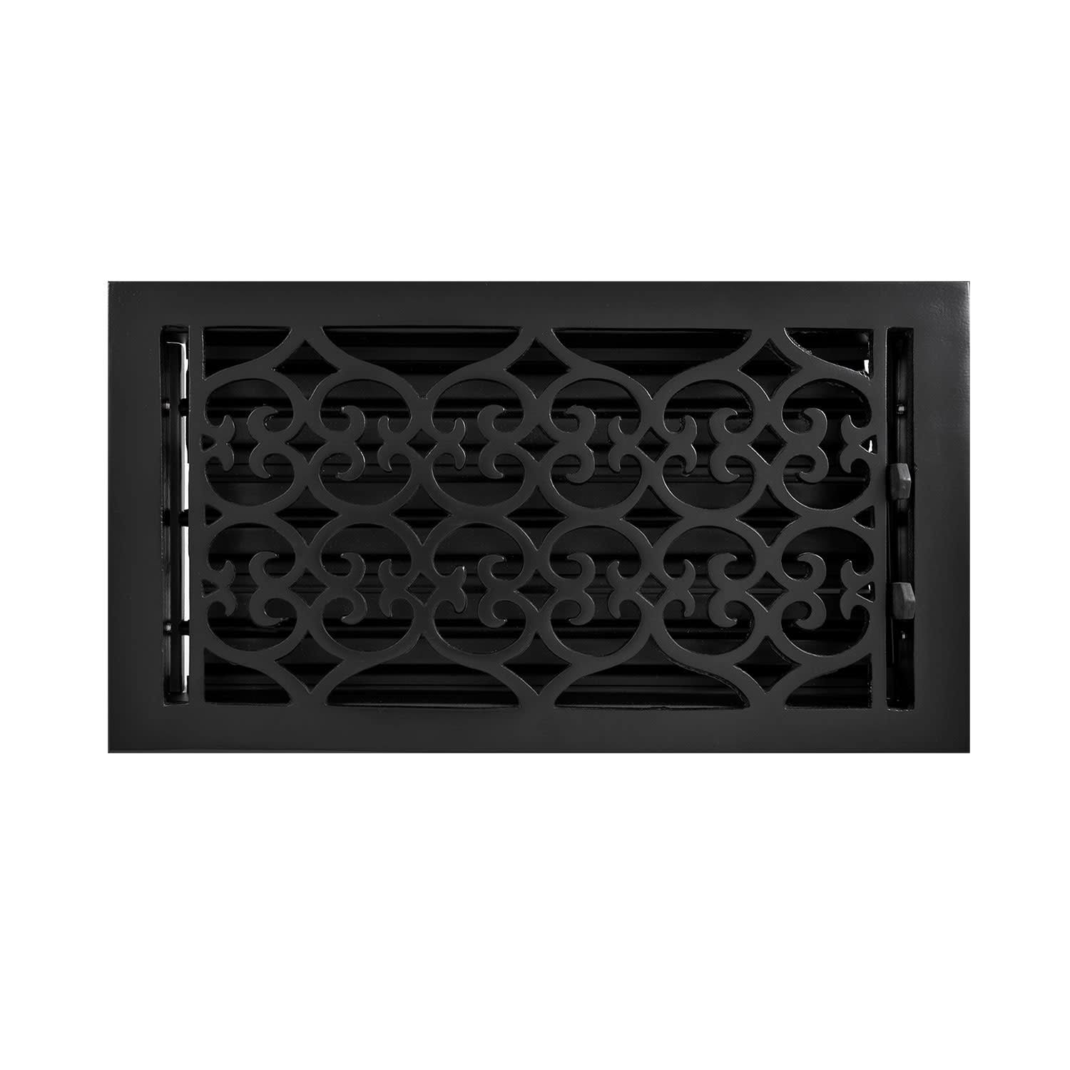 d8fdd83ae04c0b2f33444ad4a040fd8818de37c53a44019af91cf442b891d59e.jpg Signature Hardware 919326-6x12 Old Victorian Cast Iron Floor Register - Black - Image 1