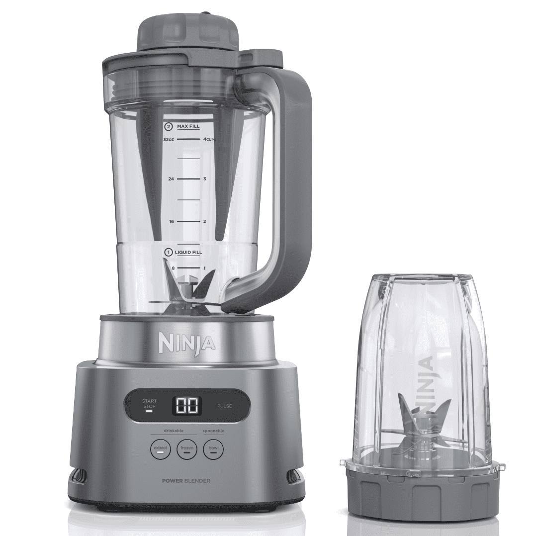d90fe80eb35a7c0f82c3fe1337727739c7e71b6a93e8371add8b79d2baa18d32.jpg Ninja TWISTi, High Speed 34 oz. Blender Duo 3 Preset Auto-iQ Programs Ss150 - Image 1
