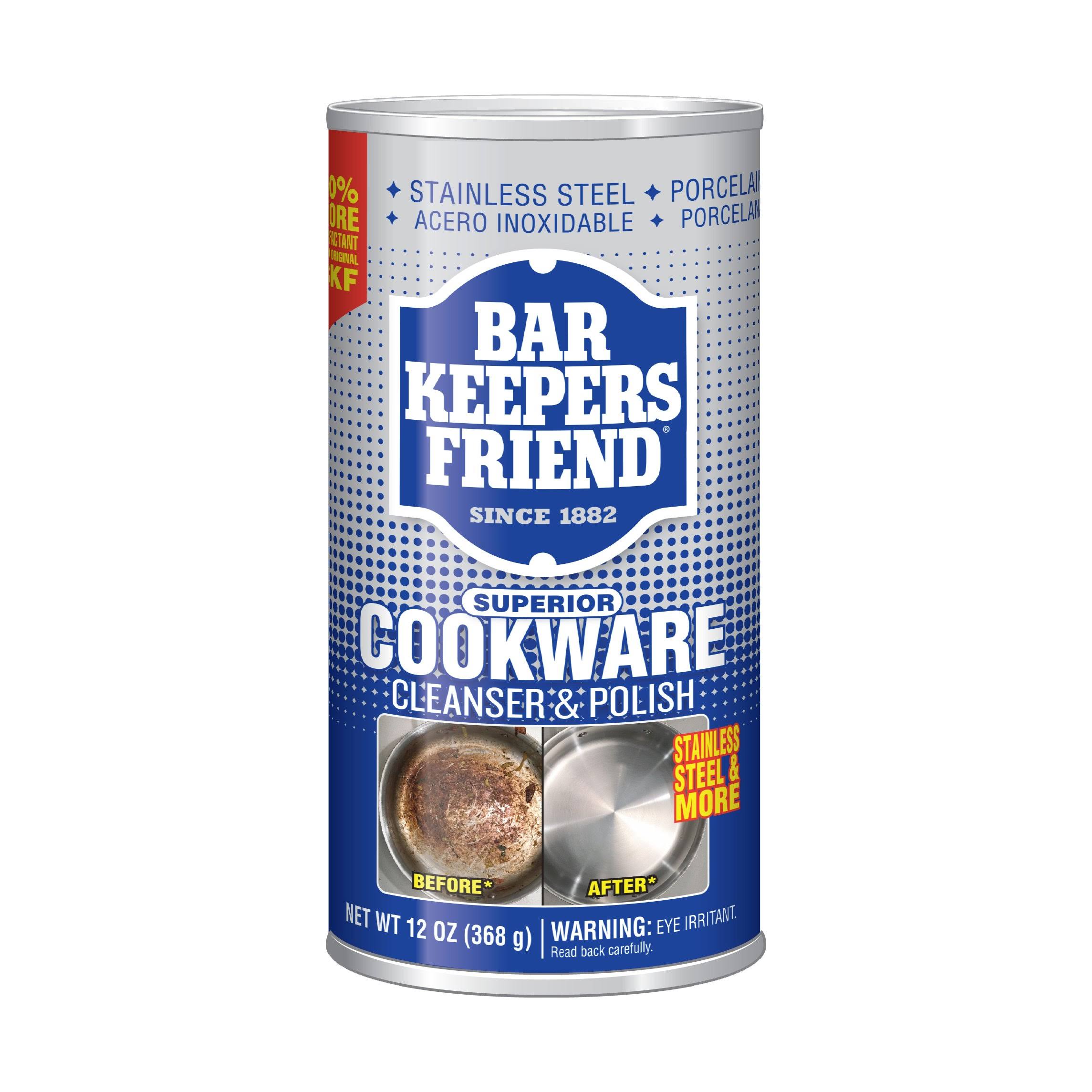 d92e5a9e715fc99d73e397e225c8061dd7eb395da8c3abc5f9a4c49491f2c019.jpg Bar Keeper's Friend Cookware Cleanser & Polish - 12 oz canister - Image 1