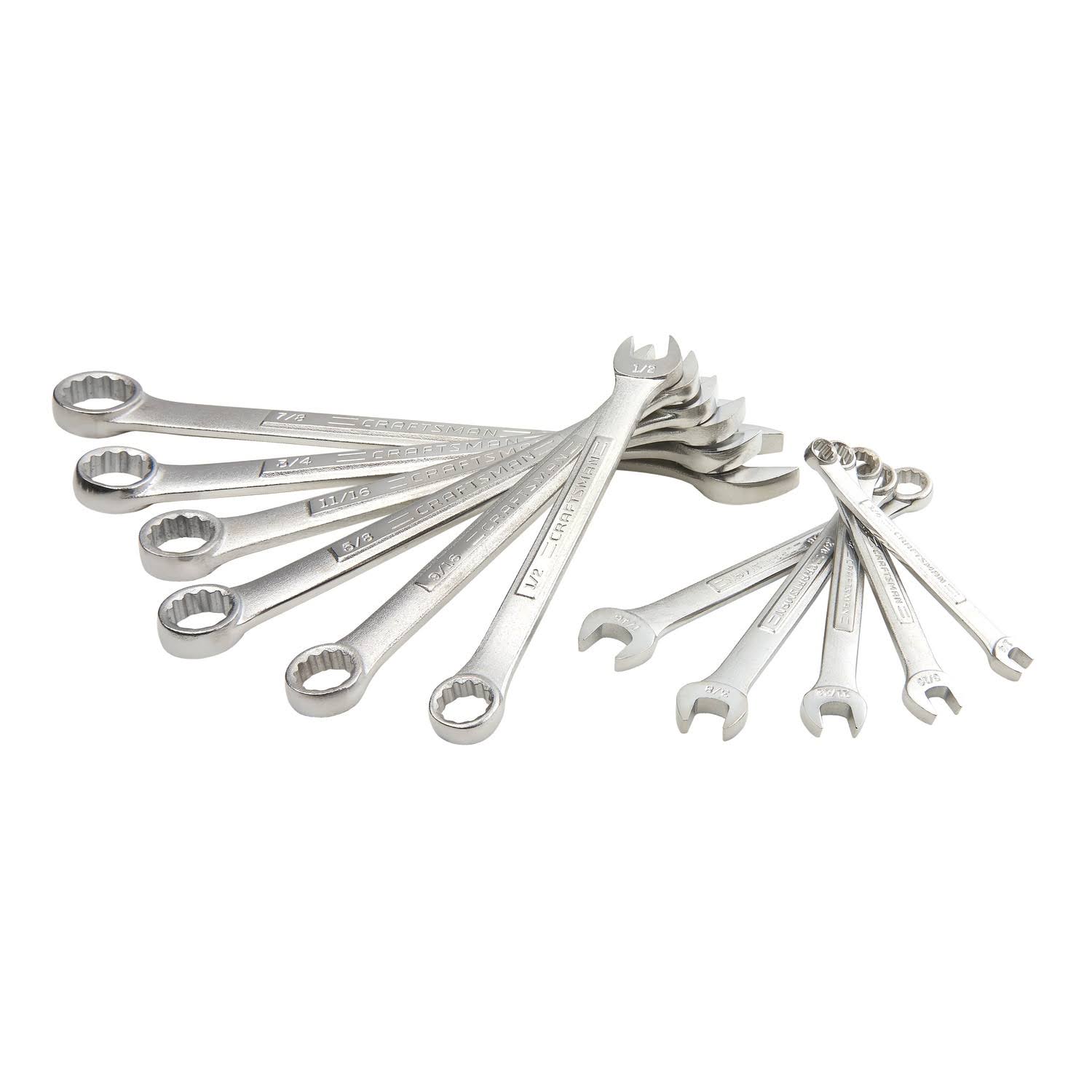 d93aefe0f23fab6c20f89091bdaa55702ef280e99c91b2855731704a921ea70d.jpg Craftsman Wrench Set, SAE, 11 Pieces - Image 1