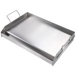 VEVOR Stainless Steel Griddle, 23x16in Griddle Flat Top Plate, Griddle for BBQ Charcoal/Gas Gril with 2 Handles, Rectangular Flat Top Grill with Oil