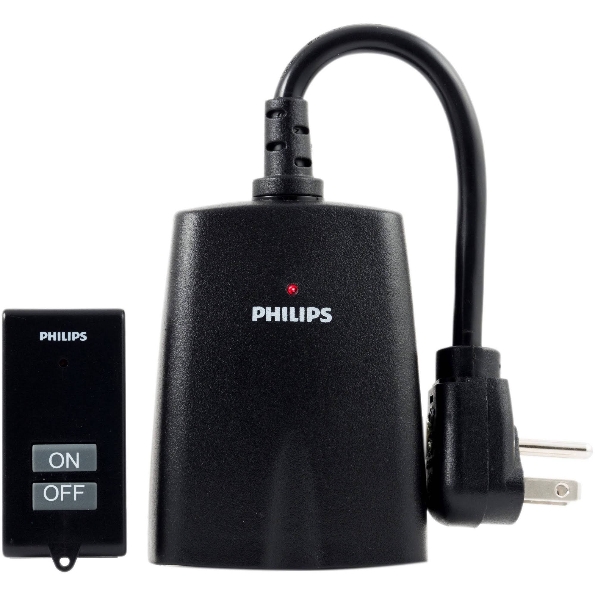 d95a29115884949fc5a3931d266da57c59711fbe05a02776f9c5773fa04871c6.jpg Philips Outdoor Lighting Control Plug-In with Wireless On/Off Remote 2 Outlets - Image 1