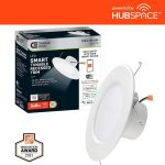 Commercial Electric 538561010 5 in./6 in. Smart Hubspace Color Selectable CCT Integrated LED Recessed Light Trim