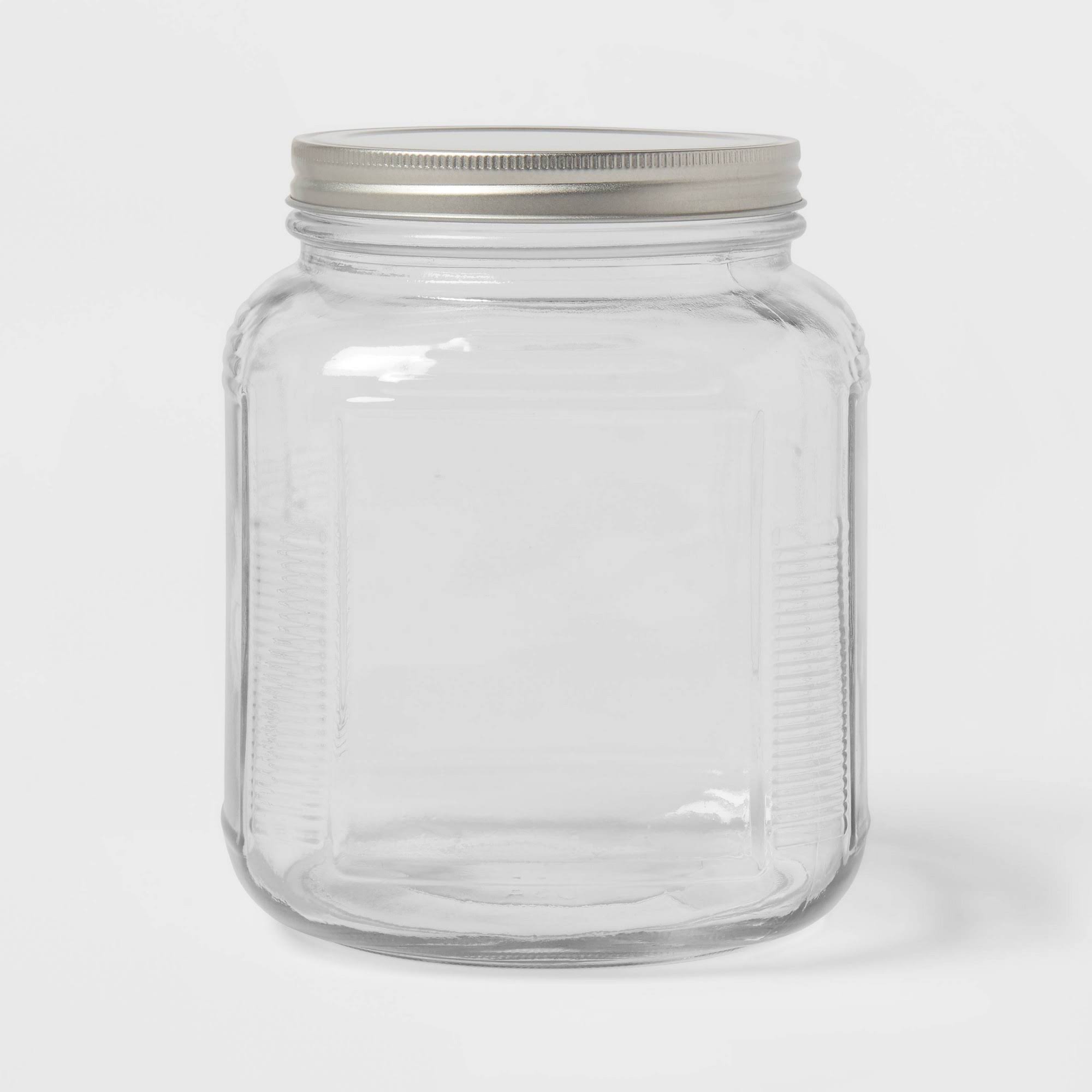 d982bd42f3e52dfe40e9058a540911ba3579a61936cea5f5dcdfa3228f6deba7.jpg Threshold Glass Storage Jar - 64 oz - Image 1