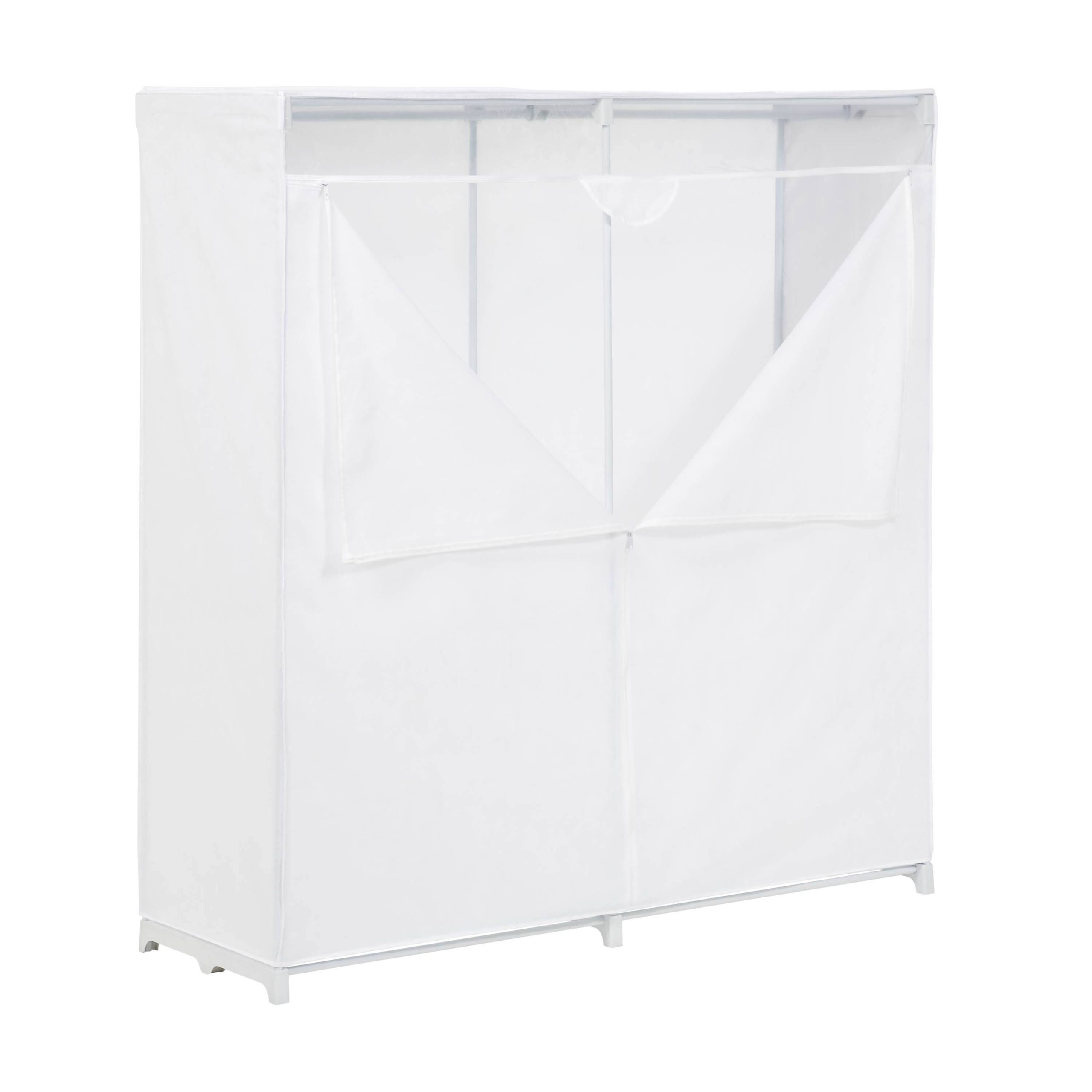 d99ac5a062fbddb76f913adc1a9b6602192eb0dd9bc01b8c4338c92dce76f2d6.jpg Honey-Can-Do White 64-inch Wide Portable Storage Closet with Cover - Image 1